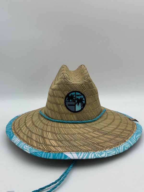 SOMBRERO PAJA FINA PALMERA TURQUESA