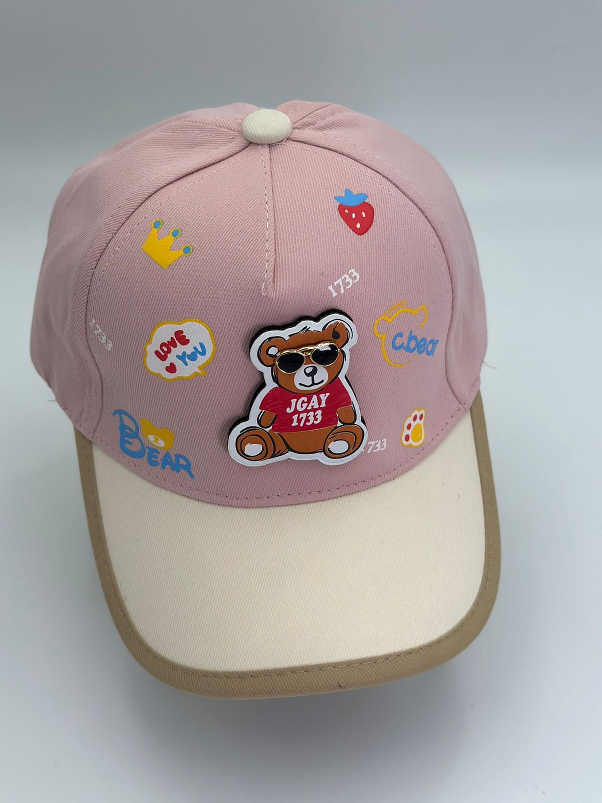 GORRITA KIDS APLIQUE OSITO COLOR ROSA