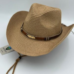 SOMBRERO ESTILO TEXANO CON CORREA - NUDE