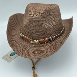 SOMBRERO ESTILO TEXANO CON CORREA - MOCCA