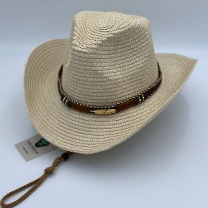 SOMBRERO ESTILO TEXANO CON CORREA BEIGE