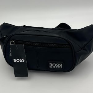 RIÑONERA BOSS NEGRA DISEÑO CON BLANCO