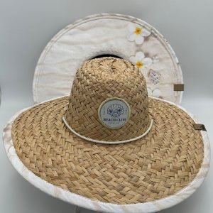 SOMBRERO FLORES BLANCAS FORRADO