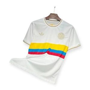 CAMISETA COLOMBIA BLANCA BORDADA